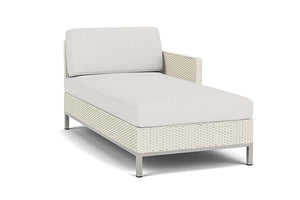 Lloyd Flanders Elements Left Arm Chaise with Loom Arm and Back Ivory