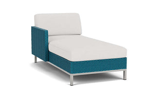 Lloyd Flanders Elements Right Arm Chaise with Loom Arm and Back Peacock