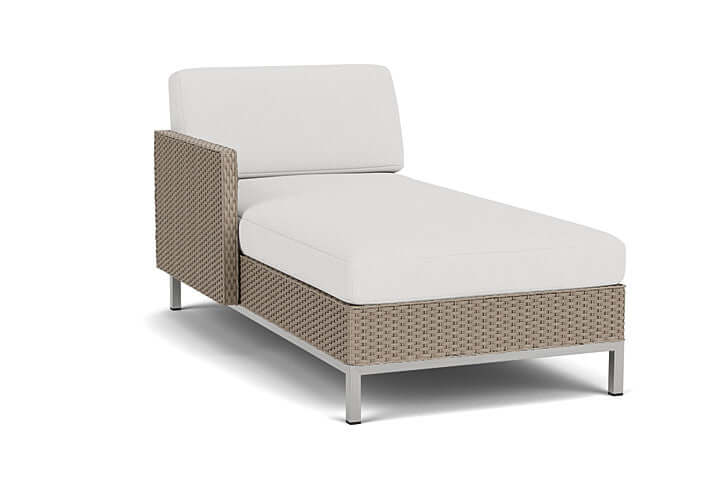 Lloyd Flanders Elements Right Arm Chaise with Loom Arm and Back French Beige