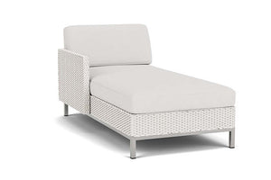 Lloyd Flanders Elements Right Arm Chaise with Loom Arm and Back White