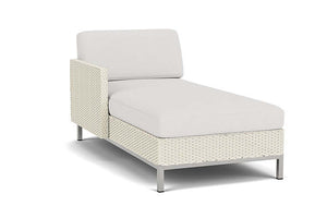 Lloyd Flanders Elements Right Arm Chaise with Loom Arm and Back Ivory