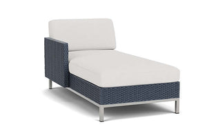Lloyd Flanders Elements Right Arm Chaise with Loom Arm and Back Denim Blue