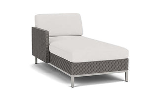 Lloyd Flanders Elements Right Arm Chaise with Loom Arm and Back Pewter