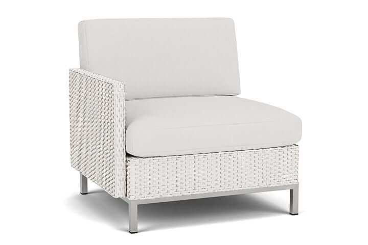 Lloyd Flanders Elements Right Arm Lounge Chair with Loom Arm and Back White