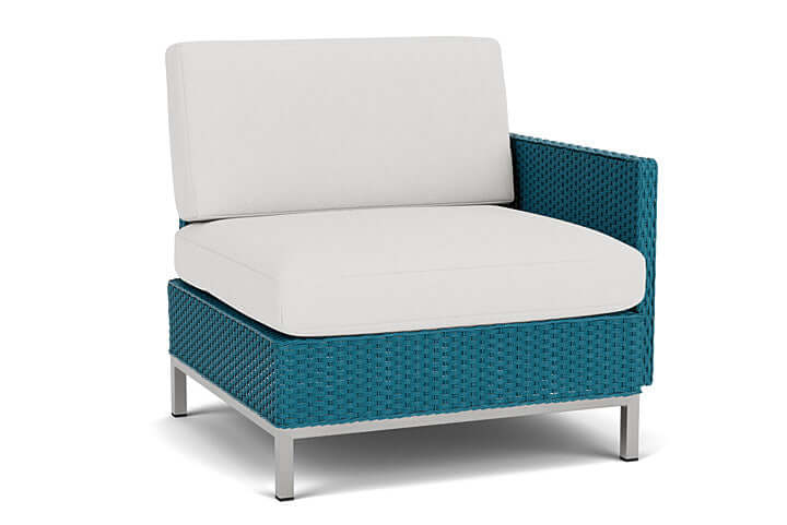 Lloyd Flanders Elements Left Arm Lounge Chair with Loom Arm and Back Peacock