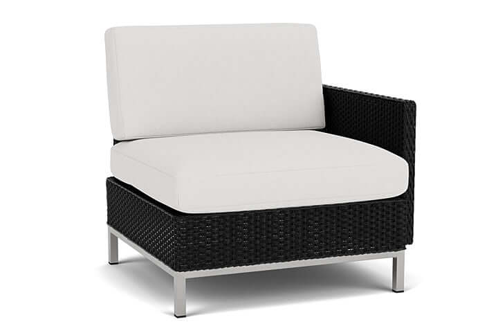 Lloyd Flanders Elements Left Arm Lounge Chair with Loom Arm and Back Ebony