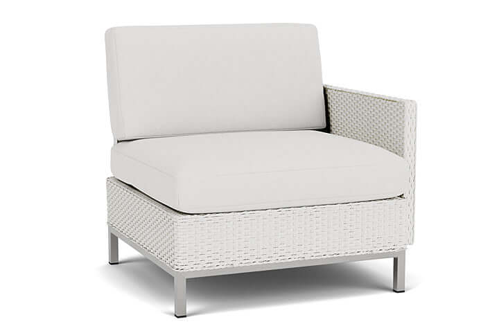 Lloyd Flanders Elements Left Arm Lounge Chair with Loom Arm and Back Matte White