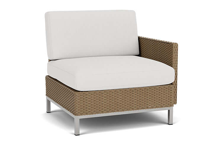 Lloyd Flanders Elements Left Arm Lounge Chair with Loom Arm and Back Fawn