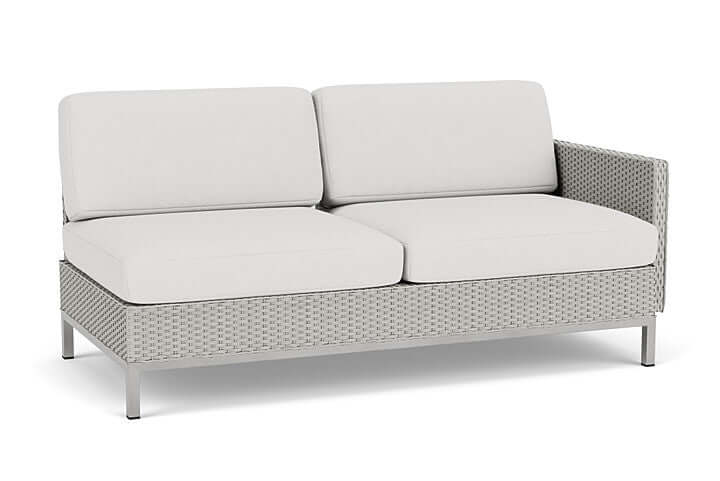 Lloyd Flanders Elements Left Arm Settee with Loom Arm and Back Platinum