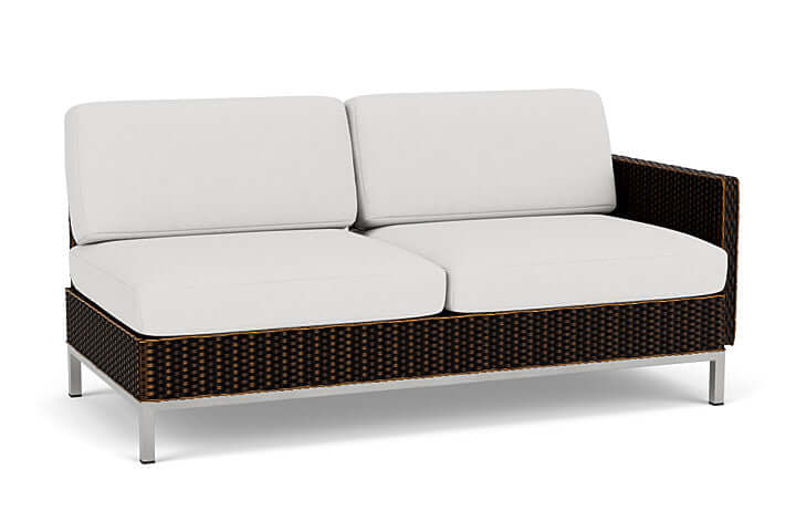 Lloyd Flanders Elements Left Arm Settee with Loom Arm and Back Mink