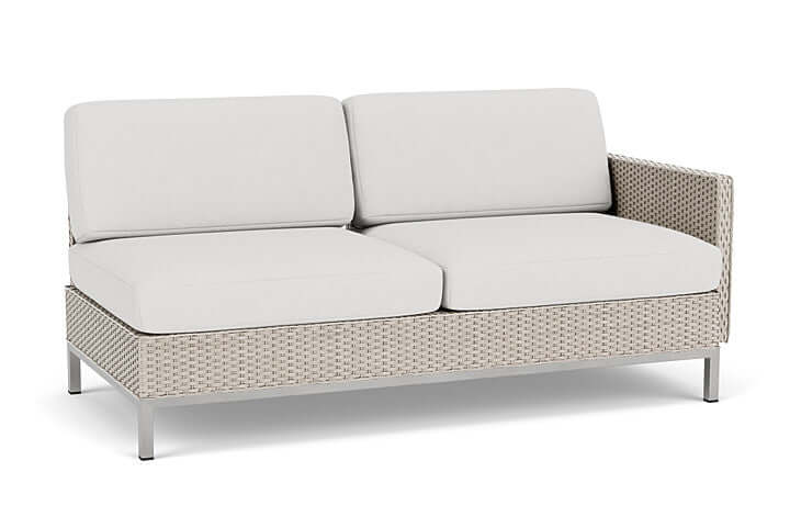 Lloyd Flanders Elements Left Arm Settee with Loom Arm and Back Linen