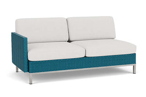 Lloyd Flanders Elements Right Arm Settee with Loom Arm and Back Peacock