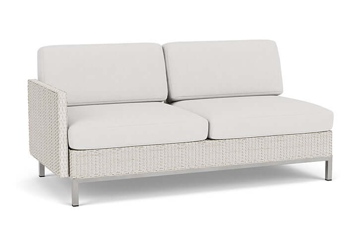 Lloyd Flanders Elements Right Arm Settee with Loom Arm and Back Antique White