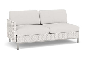Lloyd Flanders Elements Right Arm Settee with Loom Arm and Back White
