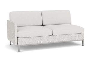 Lloyd Flanders Elements Right Arm Settee with Loom Arm and Back Matte White
