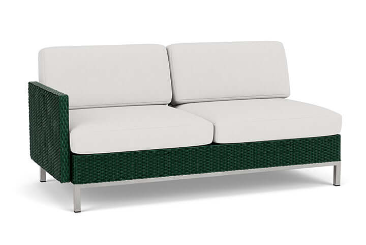 Lloyd Flanders Elements Right Arm Settee with Loom Arm and Back Woodland