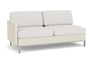 Lloyd Flanders Elements Right Arm Settee with Loom Arm and Back Ivory