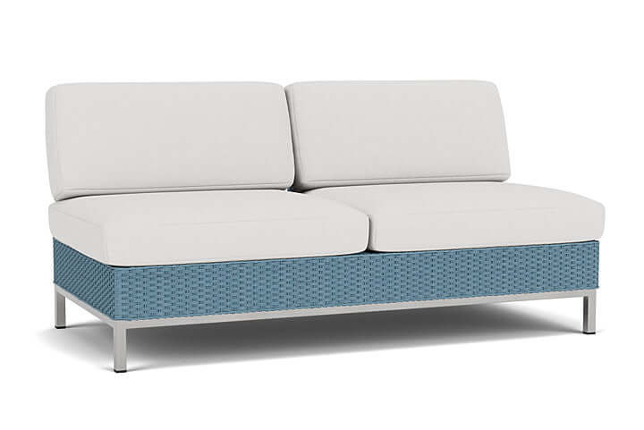 Lloyd Flanders Elements Armless Settee with Loom Back Stillwater
