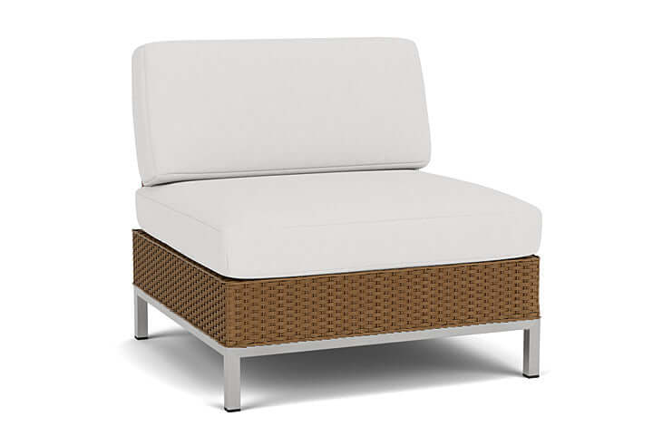 Lloyd Flanders Elements Armless Lounge Chair with Loom Back Hickory