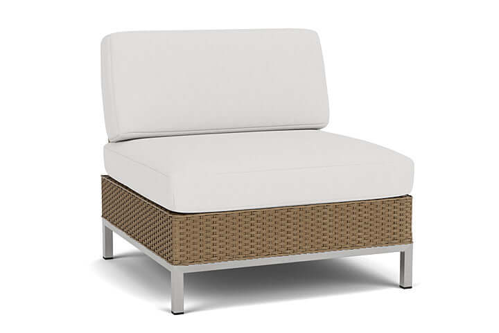 Lloyd Flanders Elements Armless Lounge Chair with Loom Back Fawn