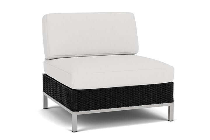 Lloyd Flanders Elements Armless Lounge Chair with Loom Back Ebony