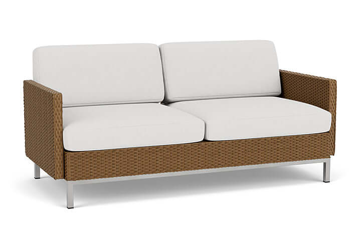 Lloyd Flanders Elements Settee with Loom Arms and Back Hickory