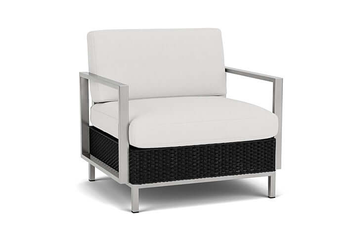 Lloyd Flanders Elements Lounge Chair with Stainless Steel Arms and Back Ebony