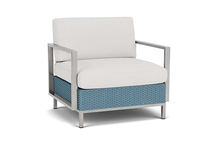 Lloyd Flanders Elements Lounge Chair with Stainless Steel Arms and Back Stillwater