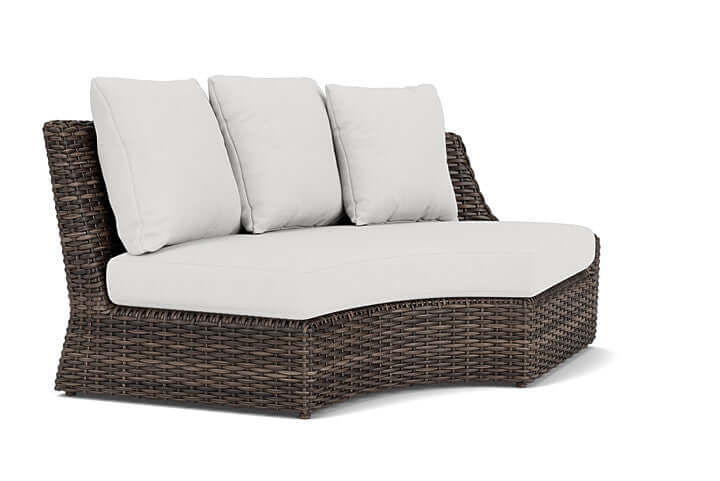 Lloyd Flanders Largo Left Arm Curved Sofa Sectional Vintage Oak