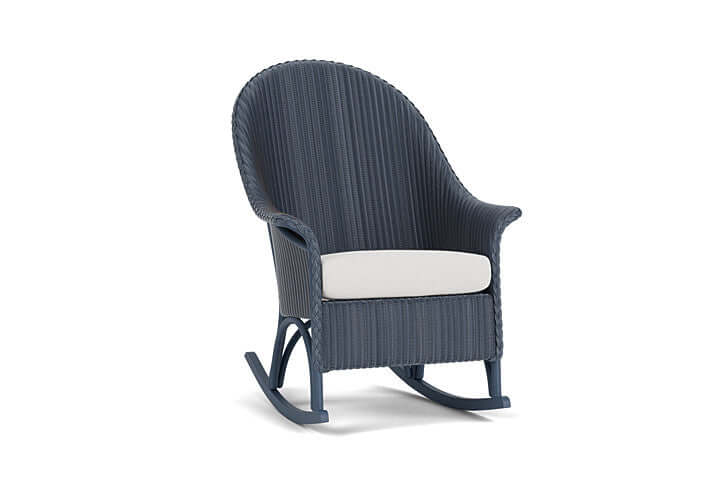 Lloyd Flanders Universal Loom High Back Porch Rocker - 8036 Denim Blue