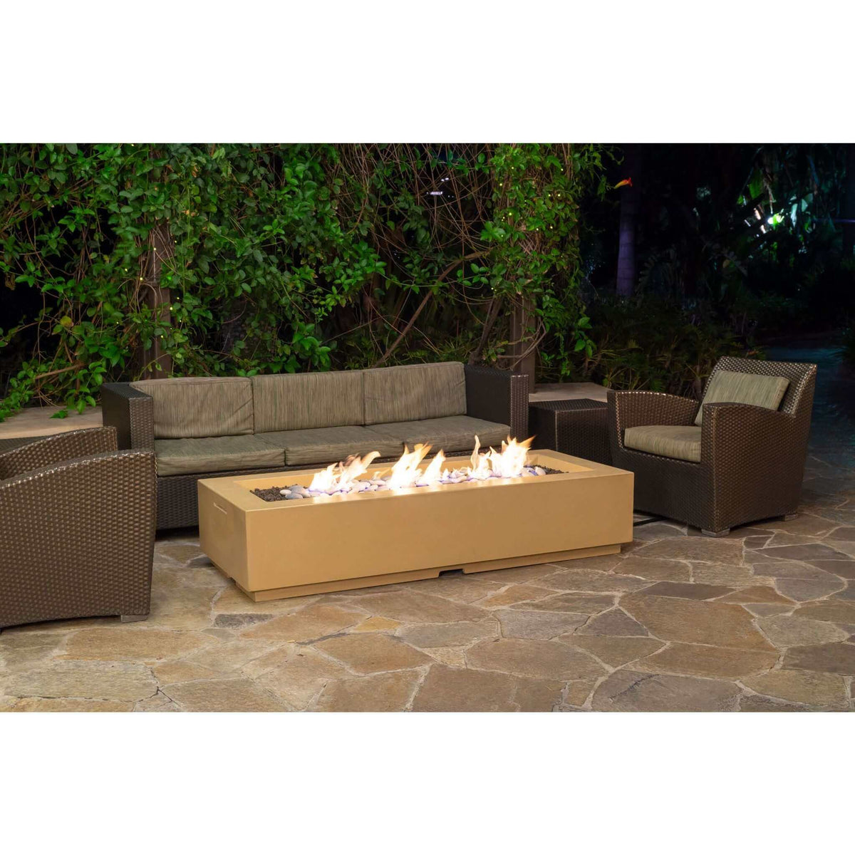 American Fyre Designs 72" x 30" Louvre Long Rectangle Fire Pit-Natural Gas