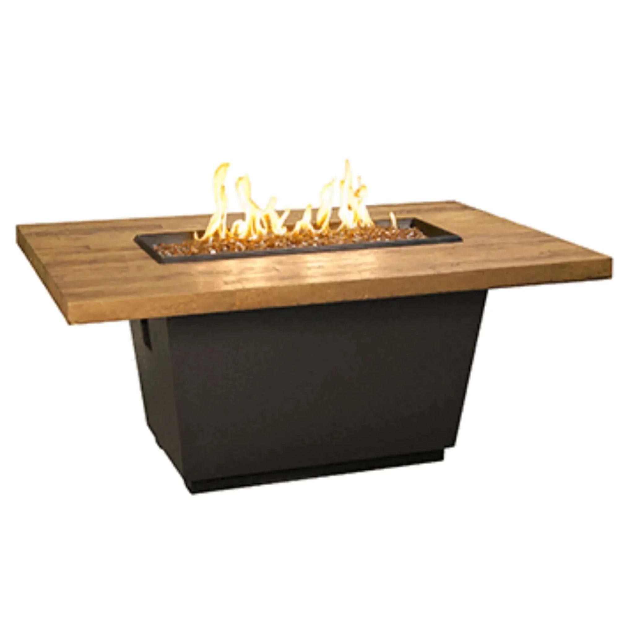 American Fyre Designs French Barrel Oak Cosmo Rectangle Firetable-Natural Gas