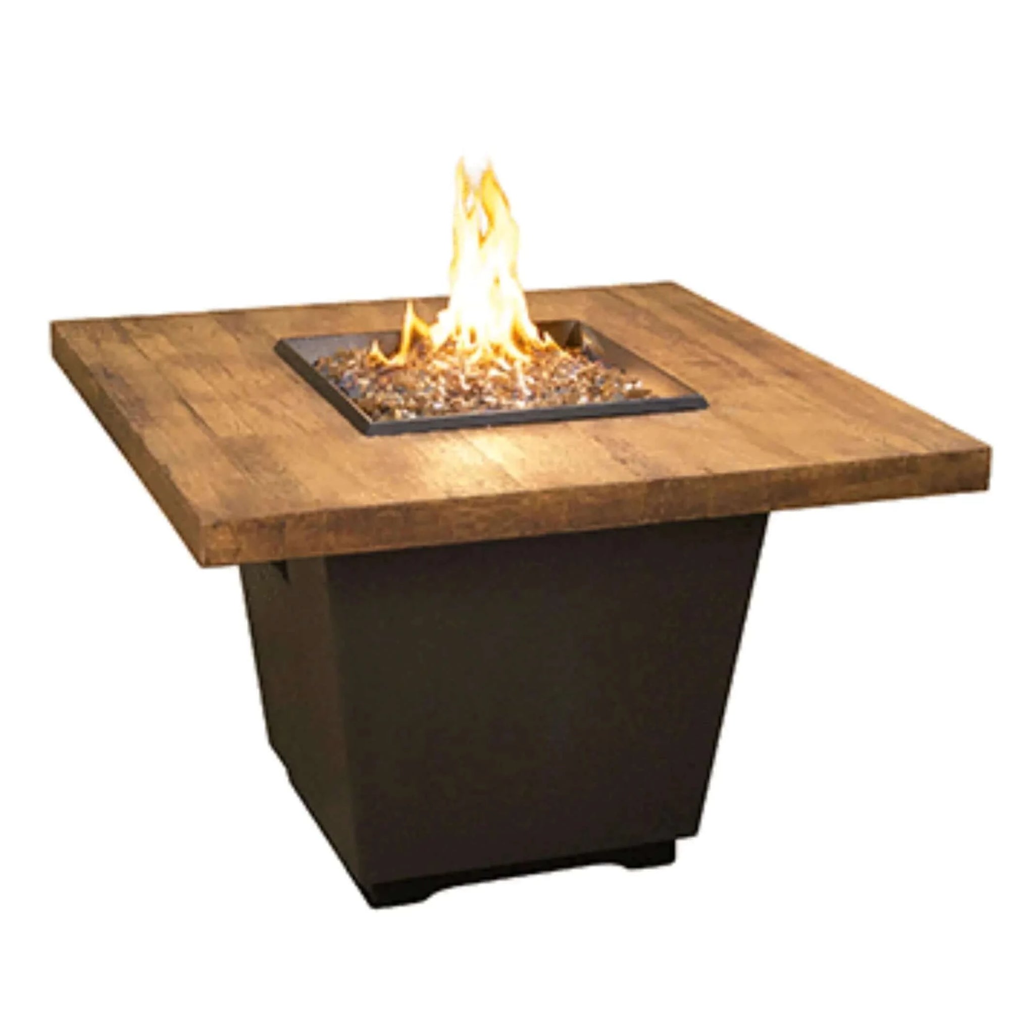 American Fyre Designs French Barrel Oak Cosmo Square Firetable-Natural Gas