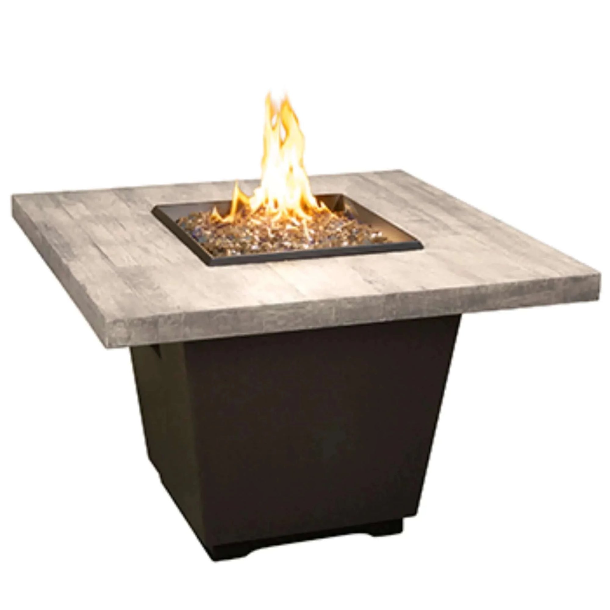 American Fyre Designs Silver Pine Cosmo Square Firetable-Natural Gas