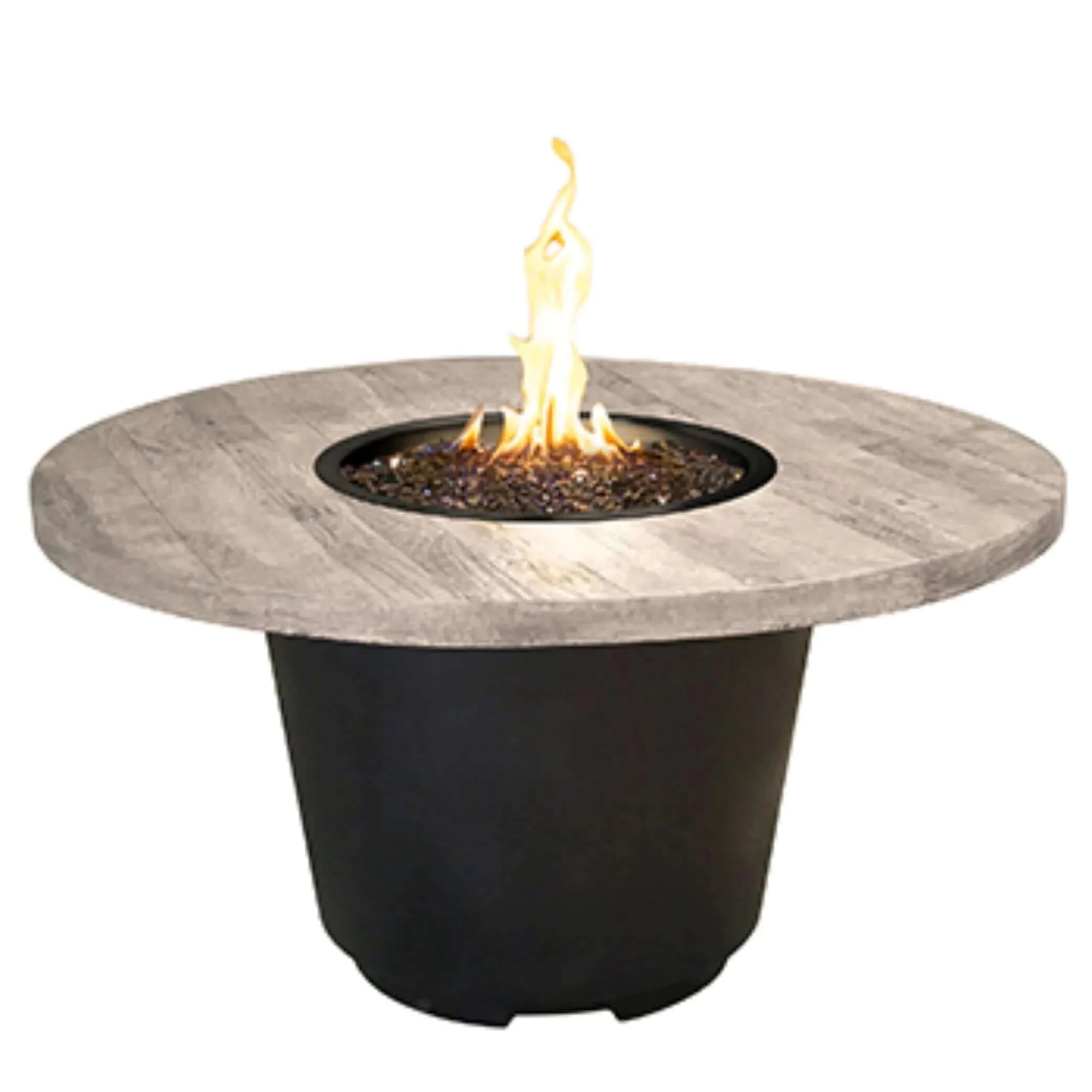 American Fyre Designs Silver Pine Cosmo Round Firetable-Natural Gas