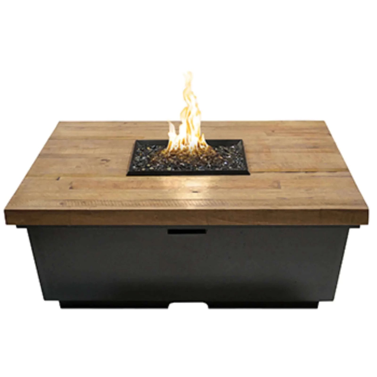 American Fyre Designs French Barrel Oak Contempo Square Firetable-Natural Gas