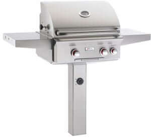 American Outdoor Grill T-Series 24" Grill on In-Ground Post-With Rotisserie