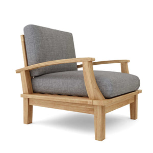 Anderson Teak Brianna Deep Seating Armchair + Cushion-Canvas Natural