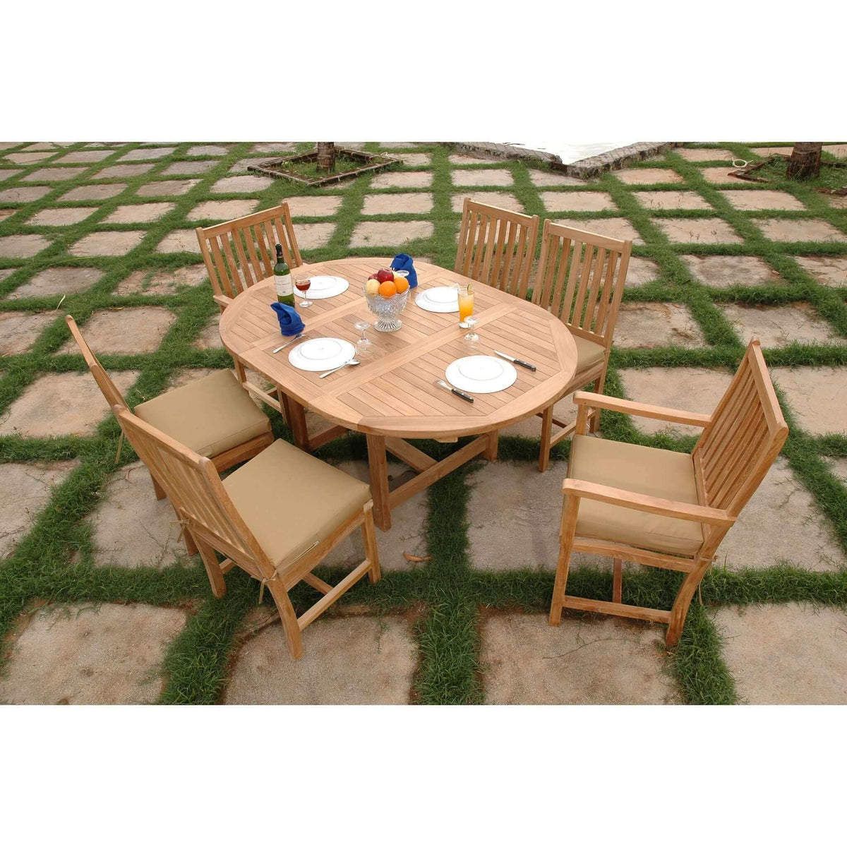 Anderson Teak Bahama Wilshire 7-Pieces Extension Dining Set-Default Title