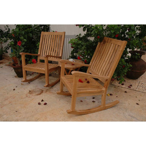 Anderson Teak Del-Amo Bahama 3-Pieces Set with Folding Round Side Table-