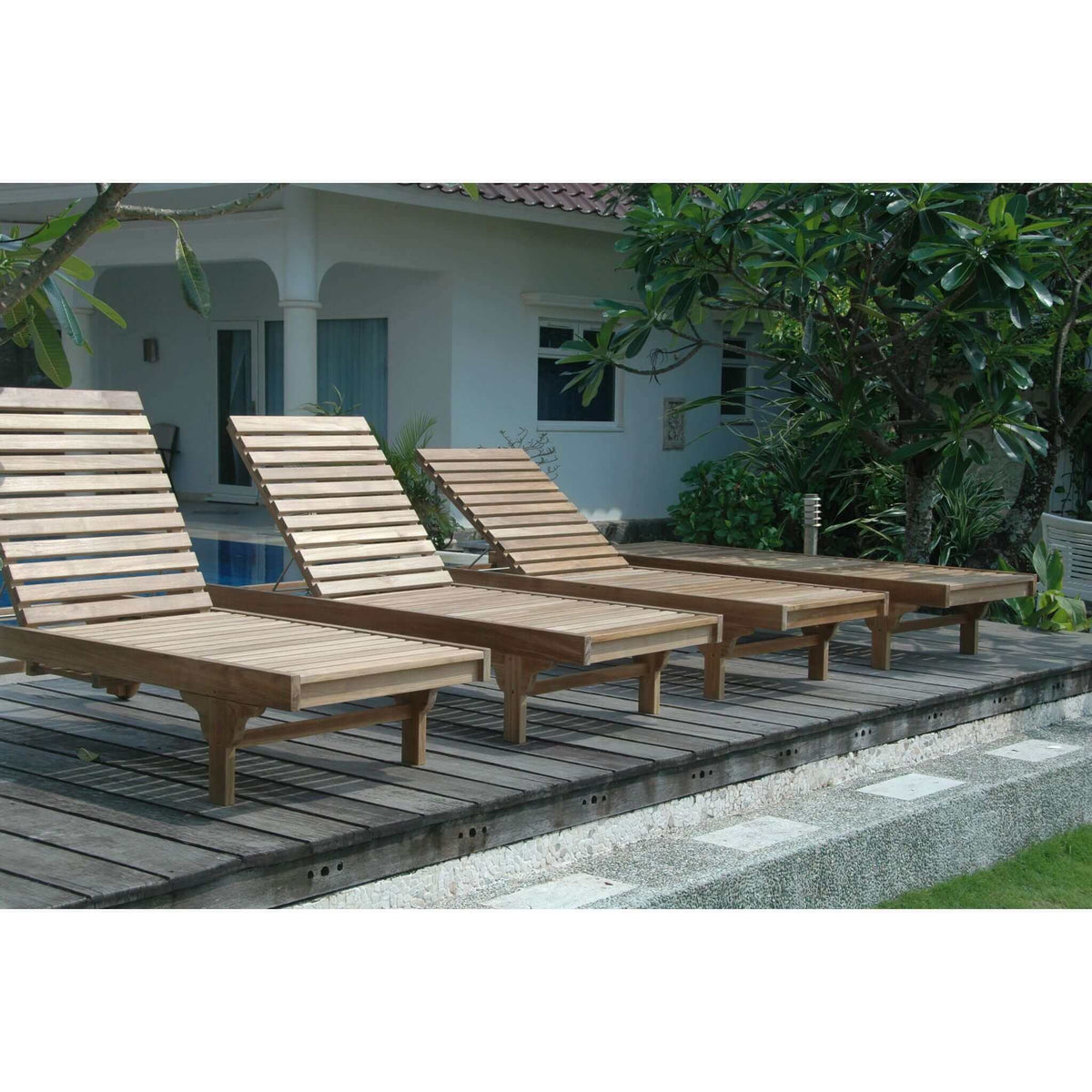 Anderson Teak Capri Sun Lounger Adjusted Back & Side Tray-