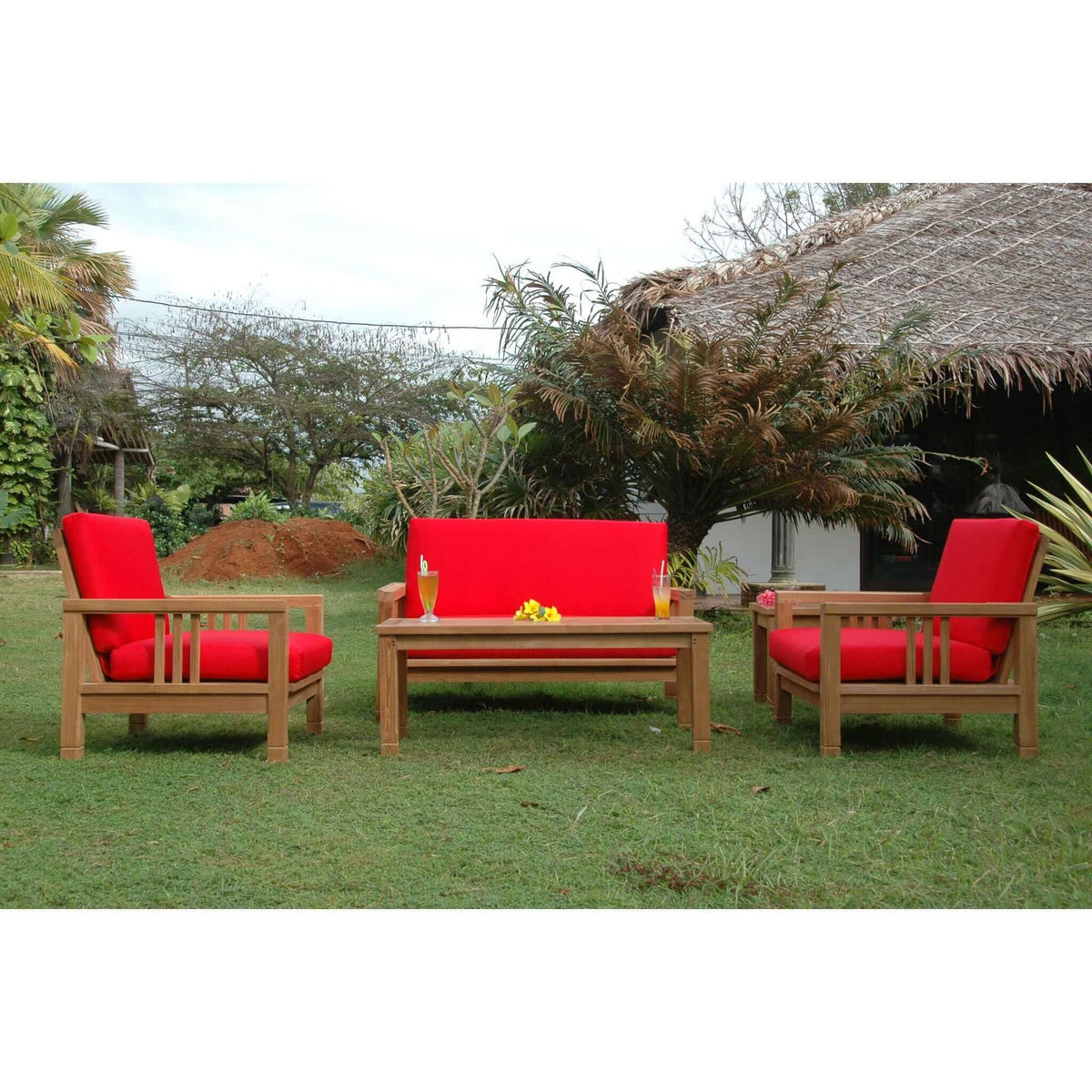 Anderson Teak SouthBay Deep Seating 5-Pieces Conversation Set A-Cast Charcoal