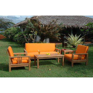 Anderson Teak SouthBay Deep Seating 5-Pieces Conversation Set B-Canvas Natural