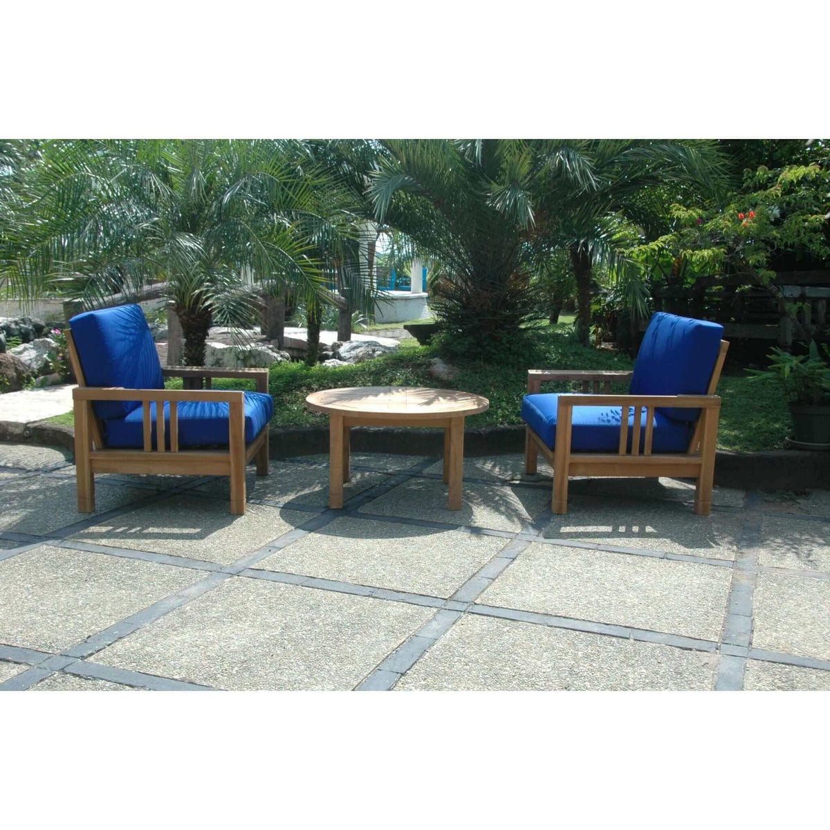 Anderson Teak SouthBay Deep Seating 3-Pieces Conversation Set A-Linen Antique Beige