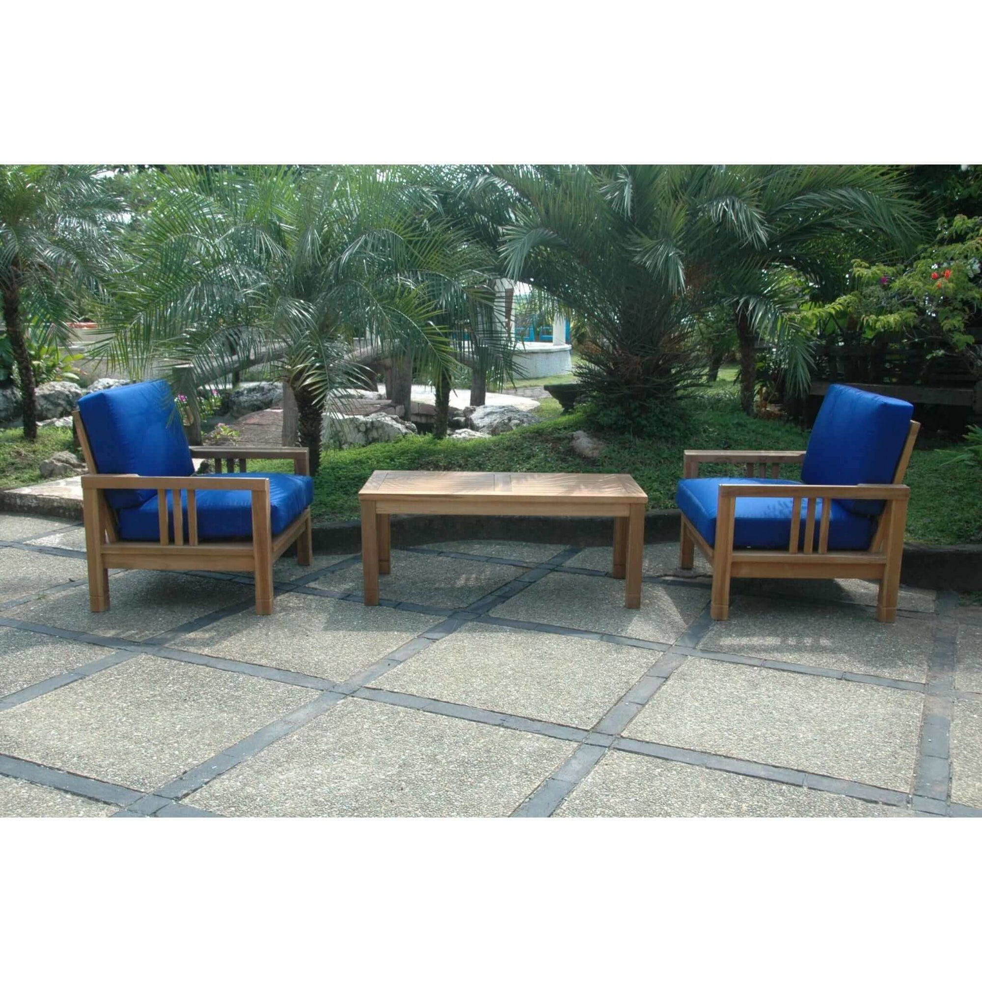 Anderson Teak SouthBay Deep Seating 3-Pieces Conversation Set B-Canvas Natural