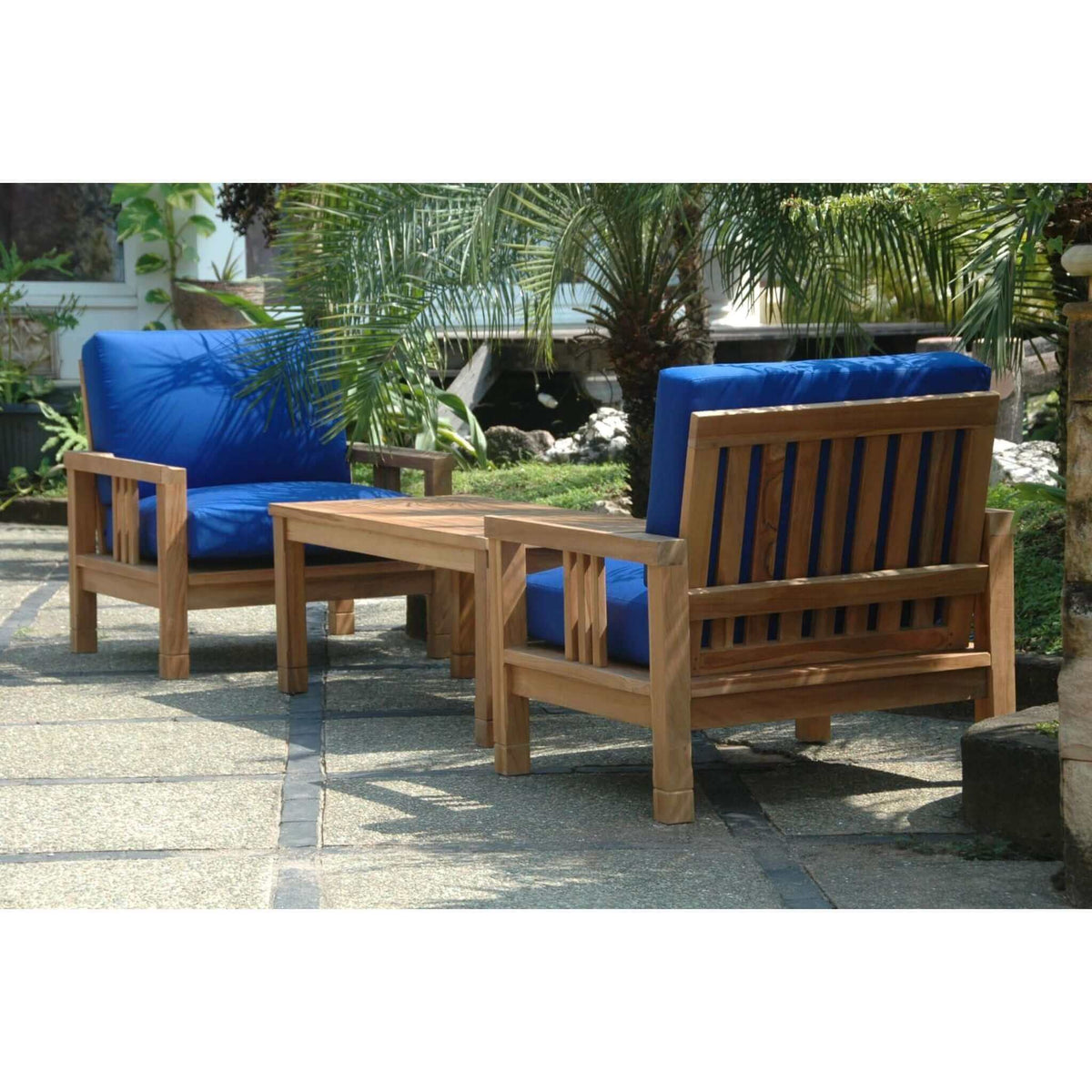Anderson Teak SouthBay Deep Seating 3-Pieces Conversation Set B-Linen Antique Beige