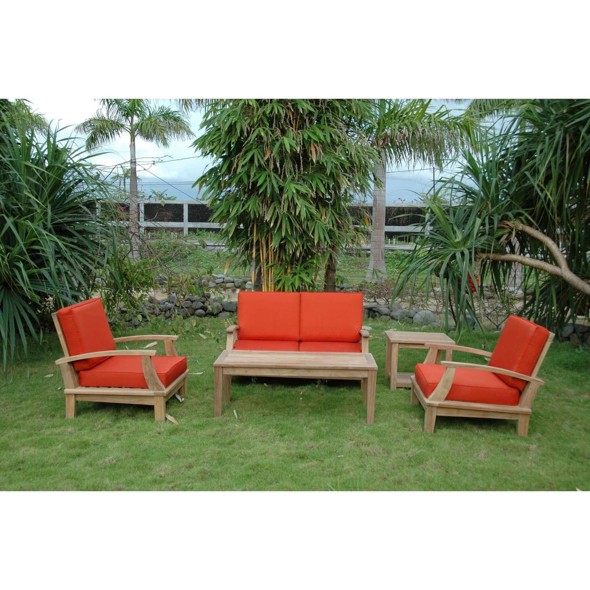 Anderson Teak Brianna Bahama 5-Pieces Deep Seating Loveseat Set-Default Title