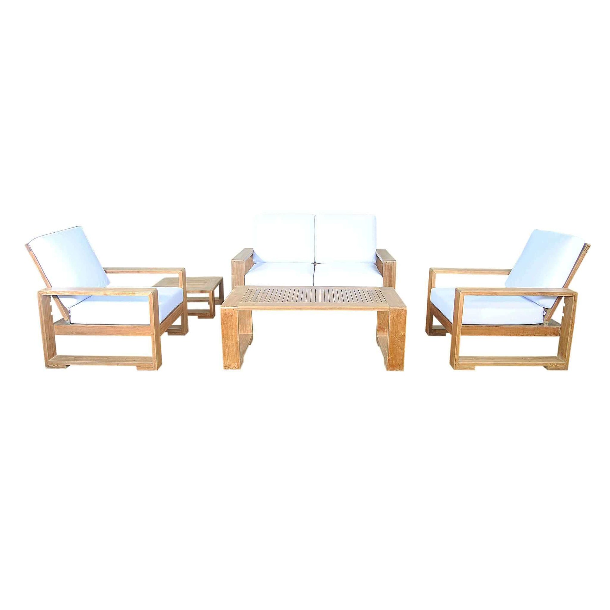 Anderson Teak Capistrano 5-Piece Deep Seating Loveseat Collection-Canvas Natural