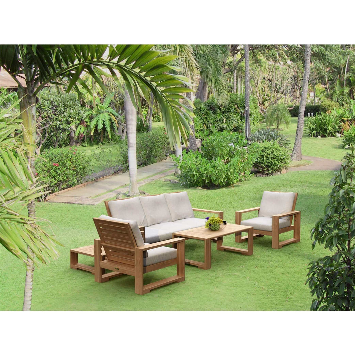 Anderson Teak Capistrano 5-Piece Deep Seating Sofa Collection-Cast Charcoal