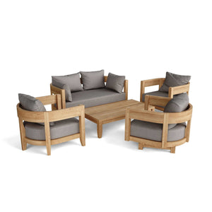 Anderson Teak Coronado 5 Pieces Deep Seating Set B-Canvas Natural